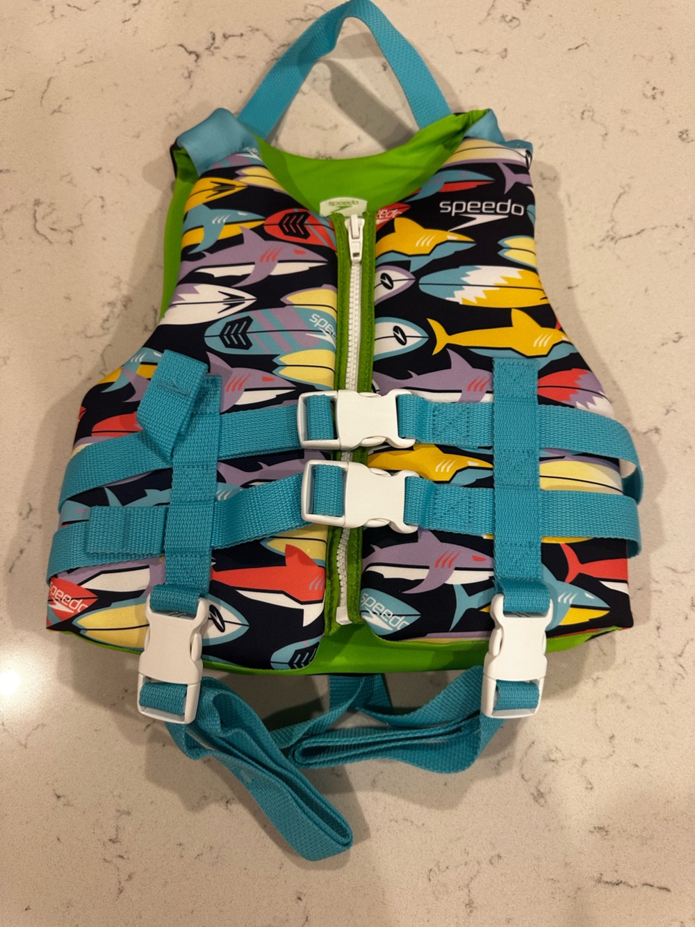 Speedo Kids' Teal Blue Multi Paddleboard Print Swim Vest